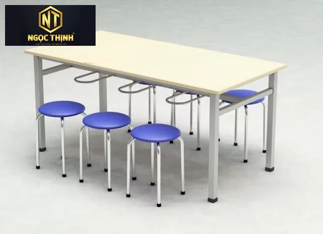Xưởng Nội Thất Ngọc Thịnh - Bàn ăn công nghiệp có mặt bàn bằng gỗ công nghiệp phủ melamin Xưởng Nội Thất Ngọc Thịnh - Bàn ăn công nghiệp có mặt bàn bằng gỗ công nghiệp phủ melamin